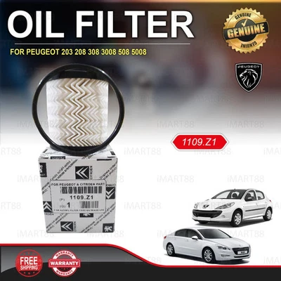 1109.Z1 Oil Filter Peugeot 206 207 208 307 308 3008 407 408 4007 508 5008 (4pcs) - Image 1 of 4