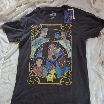 Camiseta Disney WISH Mediana Negra Estampado Gráfico Dibujos Animados NUEVA con etiqueta Foto 1 de 4