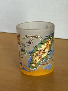 Griechenland Rhodos Milchglas Schnapsglas Orange Scenic - Bild 1 von 3