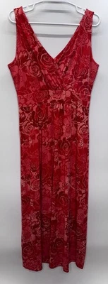 Garnet Hill Sleeveless Floral Maxi Dress Surplice Beach Church Women’s 10  - Image 1 of 4
