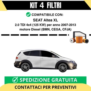 Kit 4 cutting filters for Seat Altea XL 2.0 TDI 4x4 125 kW diesel 2007-2013 - Picture 1 of 2