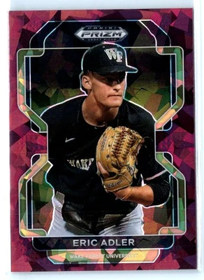 2022 Panini Prizm Draft Picks #PDP191 Eric Adler Burgundy Cracked Ice #/23 - Image 1 of 2