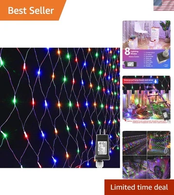 12ft x 5ft 360 LED Christmas Net Lights, 8 Modes Low Voltage Mesh Christmas D... - Image 1 of 4