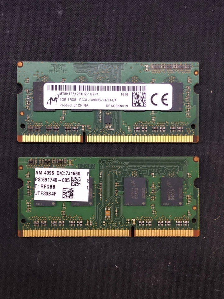 USATO - Micron 4GB 1Rx8 PC3L-14900S MT8KTF51264HZ-1G9P1 SO-DIMM - Immagine 1 di 1