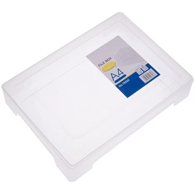  A4 File Box Transparent Plastic File Box Folder Documents Box Document - Image 1 of 4