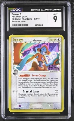 Cartão Pokemon CGC 9 perfeito estado Deoxys EX Holon Phantoms 5/110 holográfico reverso carimbado - Imagem 1 de 2