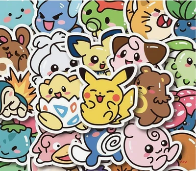 50x Pokemon Stickers Crafts Decorations Cute Kawaii Anime Pikachu Decals Lot