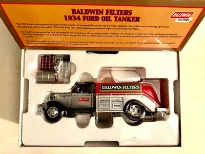 Baldwin Filters 1934 Ford Diecast 1:24 Scale Oil Tanker w/ Bank Feature - Image 1 of 4