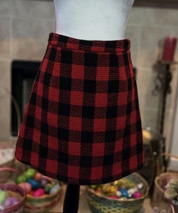 Persun Plaid Mini Skirt Red & Black Size 8 - Picture 1 of 9