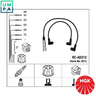 IGNITION CABLE KIT 0512 FOR VW AUDI WN 1.9L 5cyl QUANTUMWE/KK/KH/WC/WJ 2.1L 5cyl - Image 1 of 4