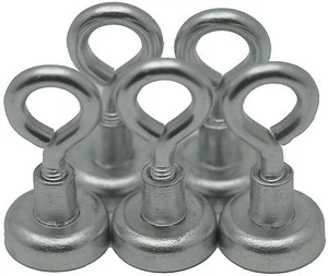 5 Augenbolzen Neodym Haken Magnete - jeder hält ** 12 Pfund ** - Bild 1 von 2