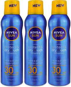 Nivea Sun Protect & Dry Mist SPF30 200ml l Sunscreen l Moisturising Spray X 3