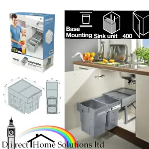 Kitchen Under Sink EASYWASTE Pull out Bin 2 x 16 L / 400 mm Cabinet - 503.74.504 - Picture 1 of 12