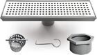 Neodrain 12-Inch Linear Shower Drain w/ Removable Grate Brushed stainless steel