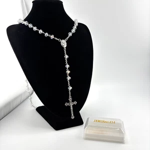 Rosary Necklace Jerusalem Christianity Vintage - Picture 1 of 7