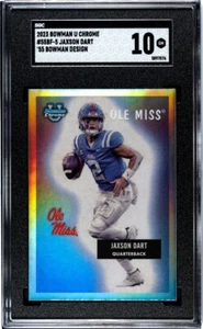 2023 Bowman University Chrome 1955 Design Jaxson Dart SGC 10 GEM MINT Ole Miss  - Picture 1 of 1