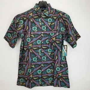 Camicia uomo casual S piccola manica corta stile sud ovest 100% cotone nero - Foto 1 di 4