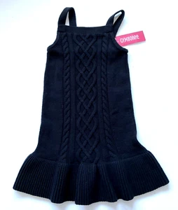 2008 NWT Gymboree HOLIDAY FRIENDS Cable Knit Black Jumper Sweater Dress 5 - Picture 1 of 2