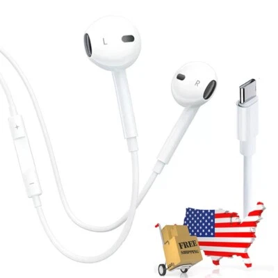 USB-C Wired Headphones  Earbuds & Smart Controls For Google Pixel 6/ 6 Pro/ 5/4 - Image 1 of 4