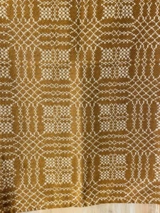 New Primitive Colonial NANTUCKET DARK MUSTARD QUEEN COVERLET Bedspread Cover - Picture 1 of 2