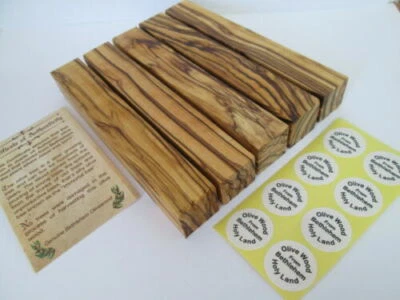 Dark Grains (4 Sided) & Extremely Figured Bethlehem Olive Wood Pen Blanks - image 1 of 4
