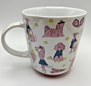 Coffee Mug Pink Dogs Ceramic NEW - Picture 1 of 1