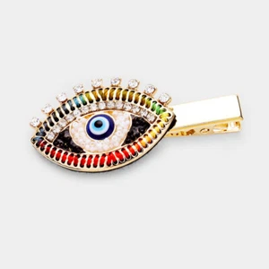 Stylish Women's Ladies Stitch Evil Eye Alligator Clip - Picture 1 of 2
