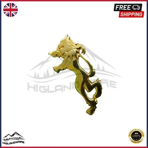 Pin de falda escocesa HW Rampant Highland Scottish Lion chapado en oro/León prendedor de falda escocesa rampante 4" - Imagen 1 de 2