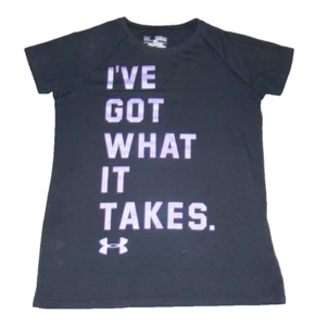 Under Armour Girls Size YMD Heatgear "I'VE GOT WHAT IT TAKES" T Shirt Top - Picture 1 of 8