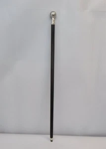 Vintage Golden Silver Ball Style Head Handle Antique Wooden Walking Stick Gift - Picture 1 of 10