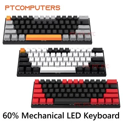 60% Compact Wired full Mechanical Gaming Keyboard 61 Keys LED Backlit For PC PS4 - image 1 of 4