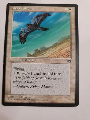 MTG Magic The Gathering Card Mesa Falcon Summon Falcon White Homelands 1995 - Image 1 of 2
