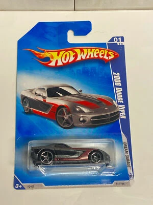 Dodge Viper 2009 Hot Wheels Dream Garage '09 #01/10 2006 negro y rojo nuevo en paquete Foto 1 de 4