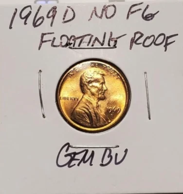 1969 D NO FG LINCOLN PENNY ERROR -BRILLIANT UNCIRCULATED! - Image 1 of 3
