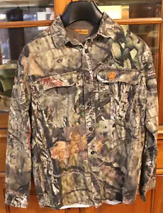 Game Winner Shirt Long Sleeve Mossy Oak Camo 100% Cotton Button Down Mens Medium - Picture 1 of 7