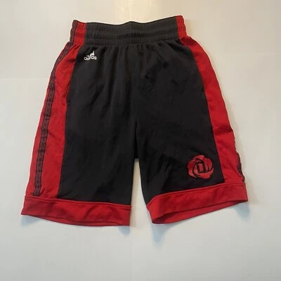 Adidas Derrick Rose Basketball Shorts Pockets Black And Red Youth Size Large - Image 1 of 4