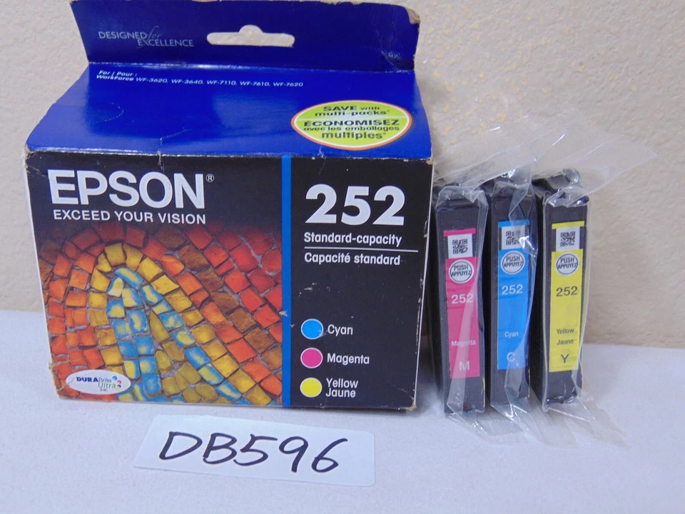 Epson 252 Standard Capacity Ink Cartridge Cyan Magenta Yellow EXP 2020 - Image 1 of 4