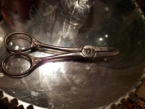 Antique Silverplate Grape Shears Peachtree Garden Club Cover