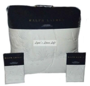 RALPH LAUREN Isleboro Hillsboro Cream Embroidered FULL/ QUEEN COMFORTER SET $870 - Picture 1 of 11