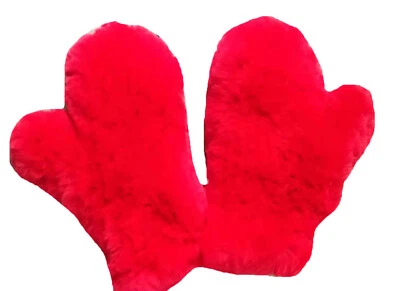 Winter Fur Mittens Real Rex Rabbit Glove High Elastic Double-sided Knitted - Image 1 of 4