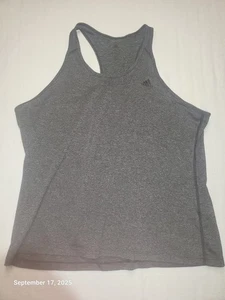 Adidas Womens Training Tank Top Gray Sz Large L Activewear Running Yoga EUC - Picture 1 of 6