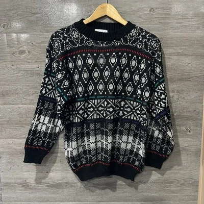 Vintage 80's Cheryl Mills Women's Fair Isle Sweater Knit Size Medium - Image 1 of 4