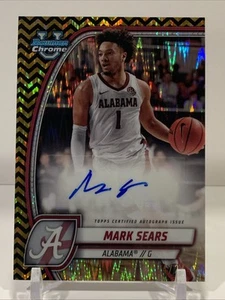 2024-25 Bowman Chrome U - BLACK & GOLD AUTO - Mark Sears 24/24 bookend 1/1 - Picture 1 of 2