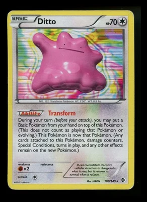 Ditto 108/149 BW Boundaries Crossed 2012 Holo Rare Pokémon Card TCG - Image 1 of 4