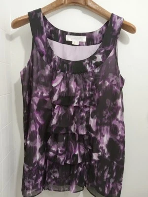 Top para mujer Mac & Jac sin mangas púrpura y negro talla mediana Foto 1 de 4