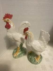 Vintage Made In Japan Keramik Hahn und Henne Figuren - Bild 1 von 7