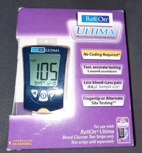 ReliOn ULTIMA Blood Glucose Monitoring System No Coding Required Reli On Manual - Picture 1 of 3