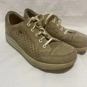 Finn Comfort Ceylon Leather Beige Women Sneaker Shoes Size 6Lace Up - Picture 1 of 7