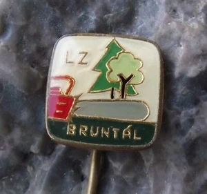 Antique Czechoslovakia State Forestry Commision LZ Bruntal Chainsaw Pin Badge - Picture 1 of 2