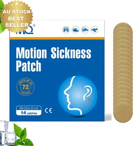 14Ct Motion Sickness Patches Anti-Nausea for Travel Car Boat Cruise Airplane - Picture 1 of 12